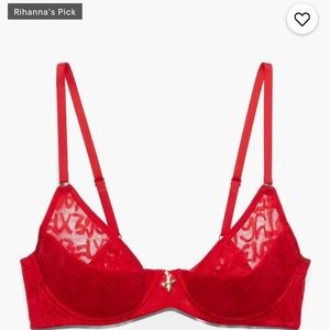 Red Quarter Cup Bra